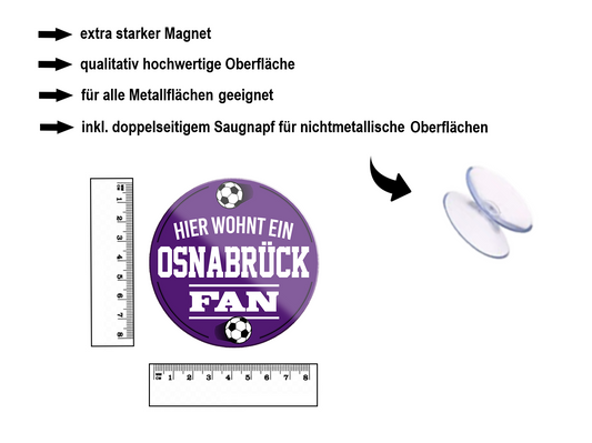 Magnet ''Osnabrück Fan'' 8x8x0,3cm