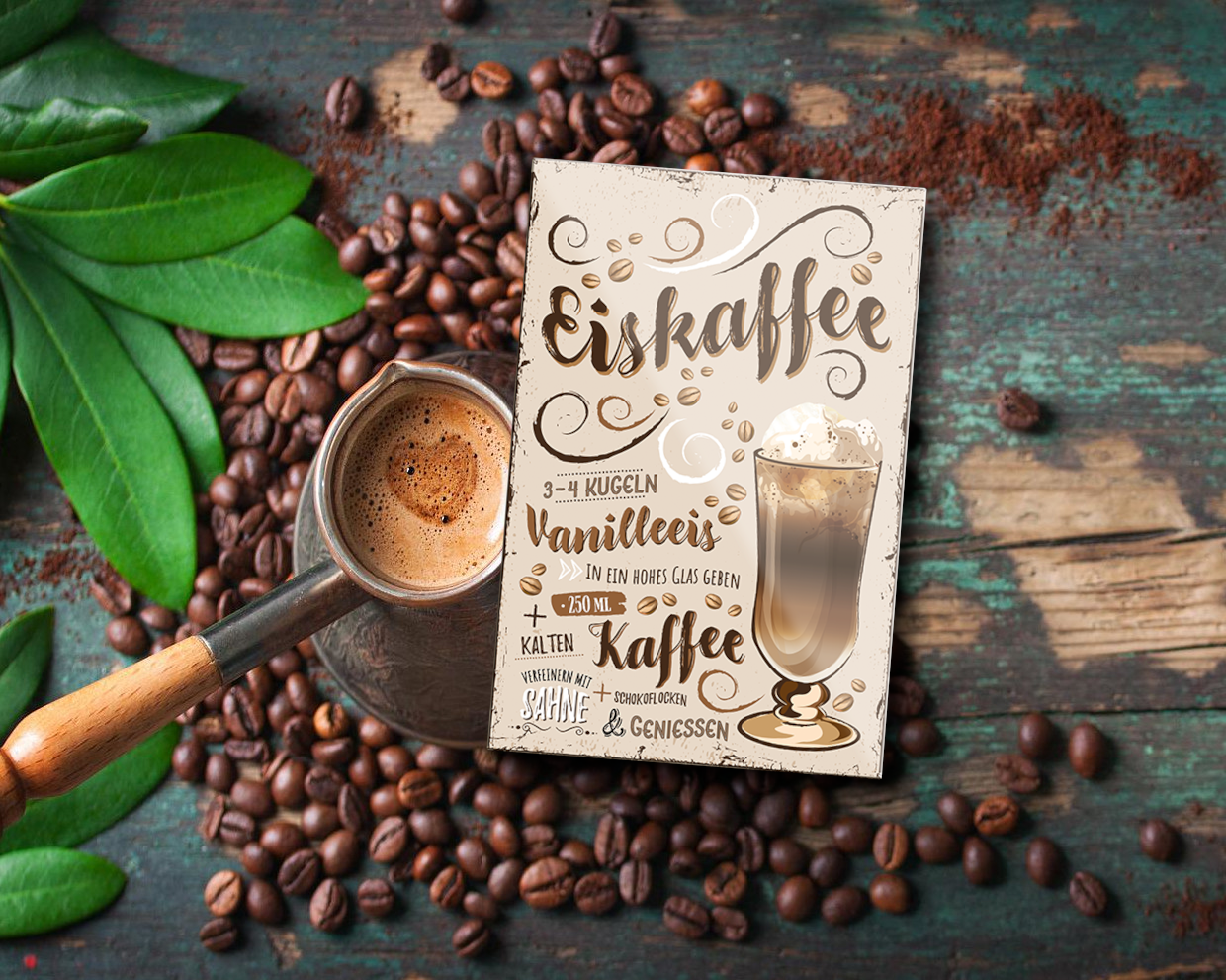 Magnet ''Eiskaffee'' 9x6x0,3cm