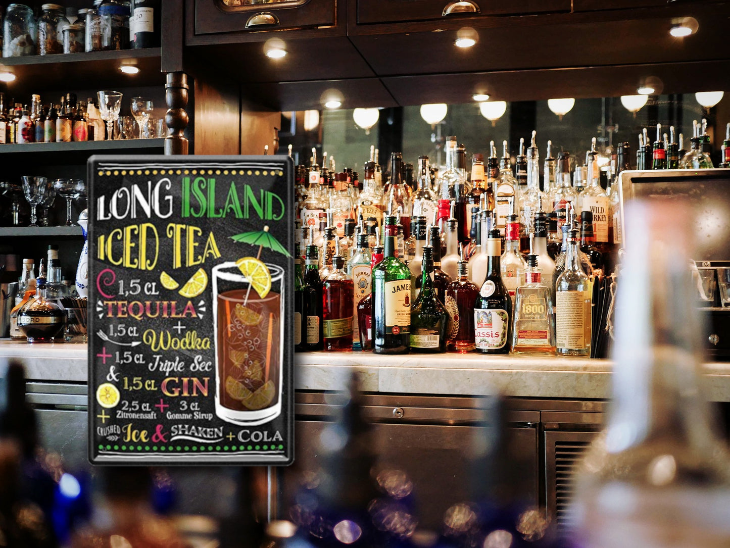Blechschild ''Long Island Iced Tea'' 20x30cm