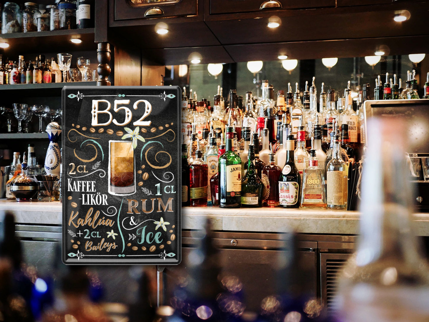 Tin sign "B52 Cocktail" 20x30cm