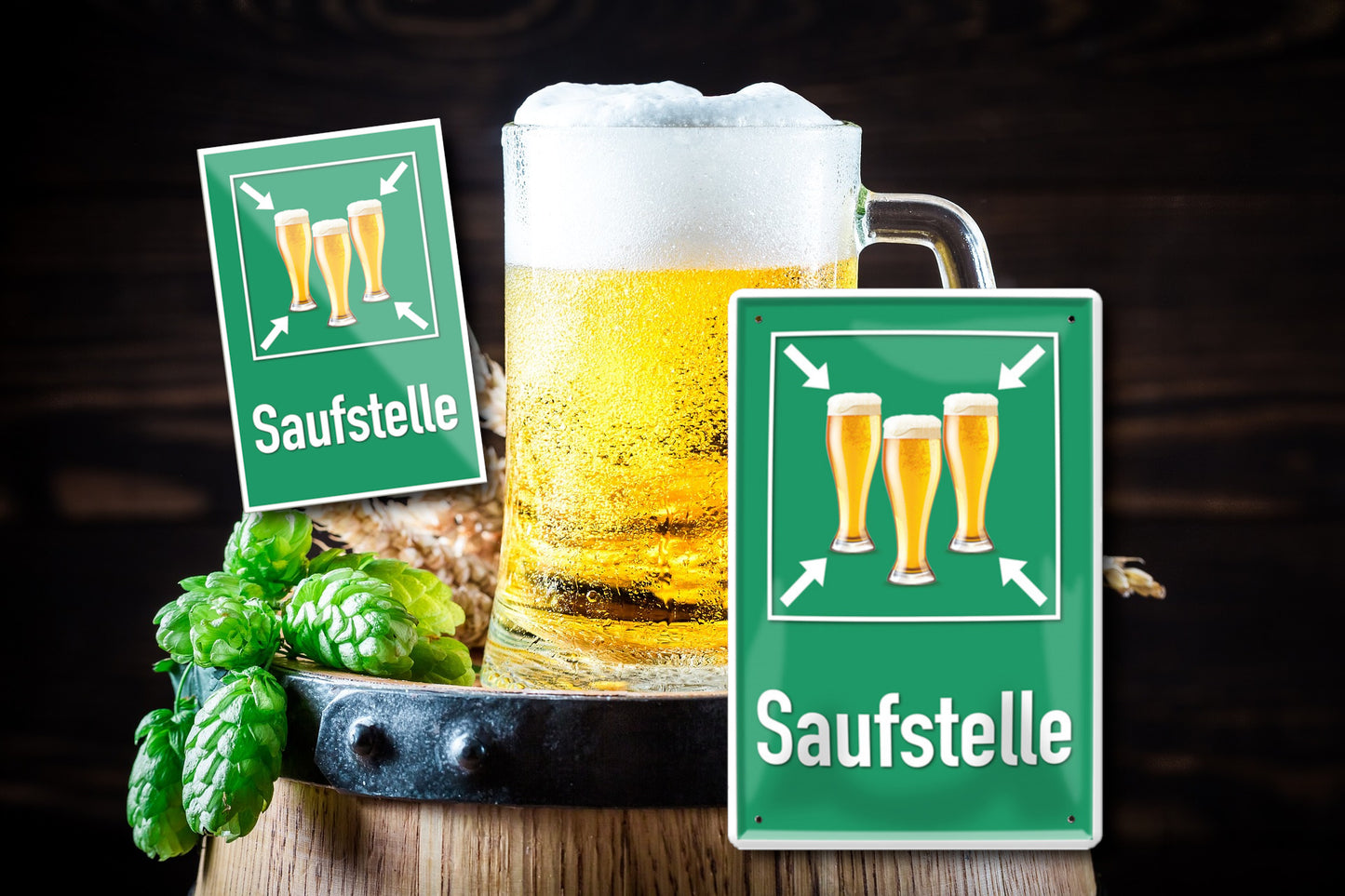 Blechschild ''Saufstelle'' 20x30cm