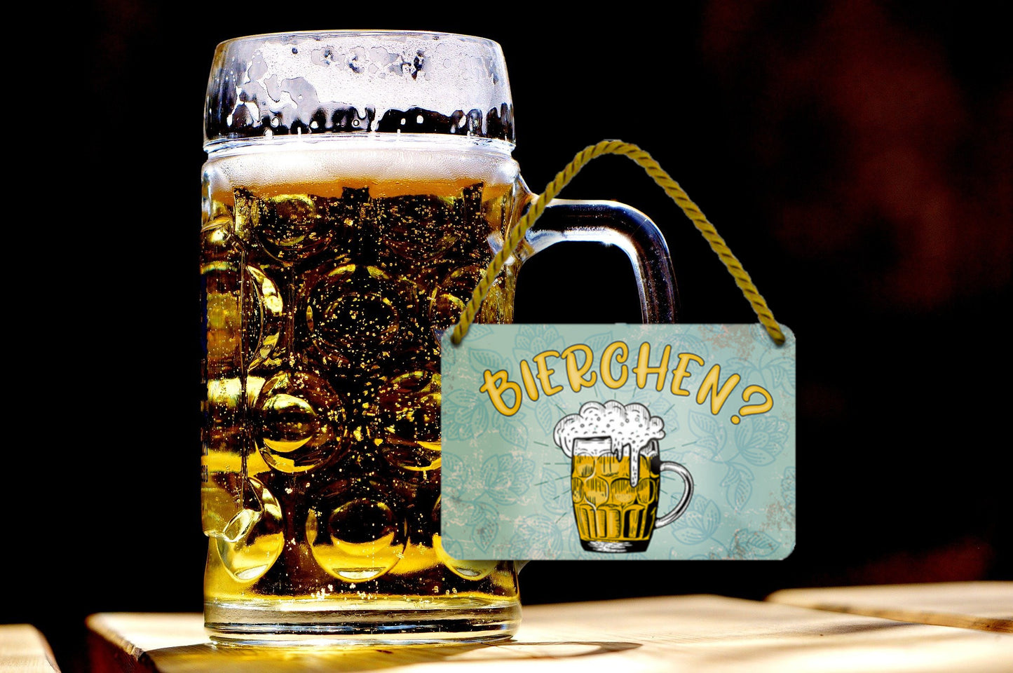 Blechschild ''Bierchen'' 18x12cm