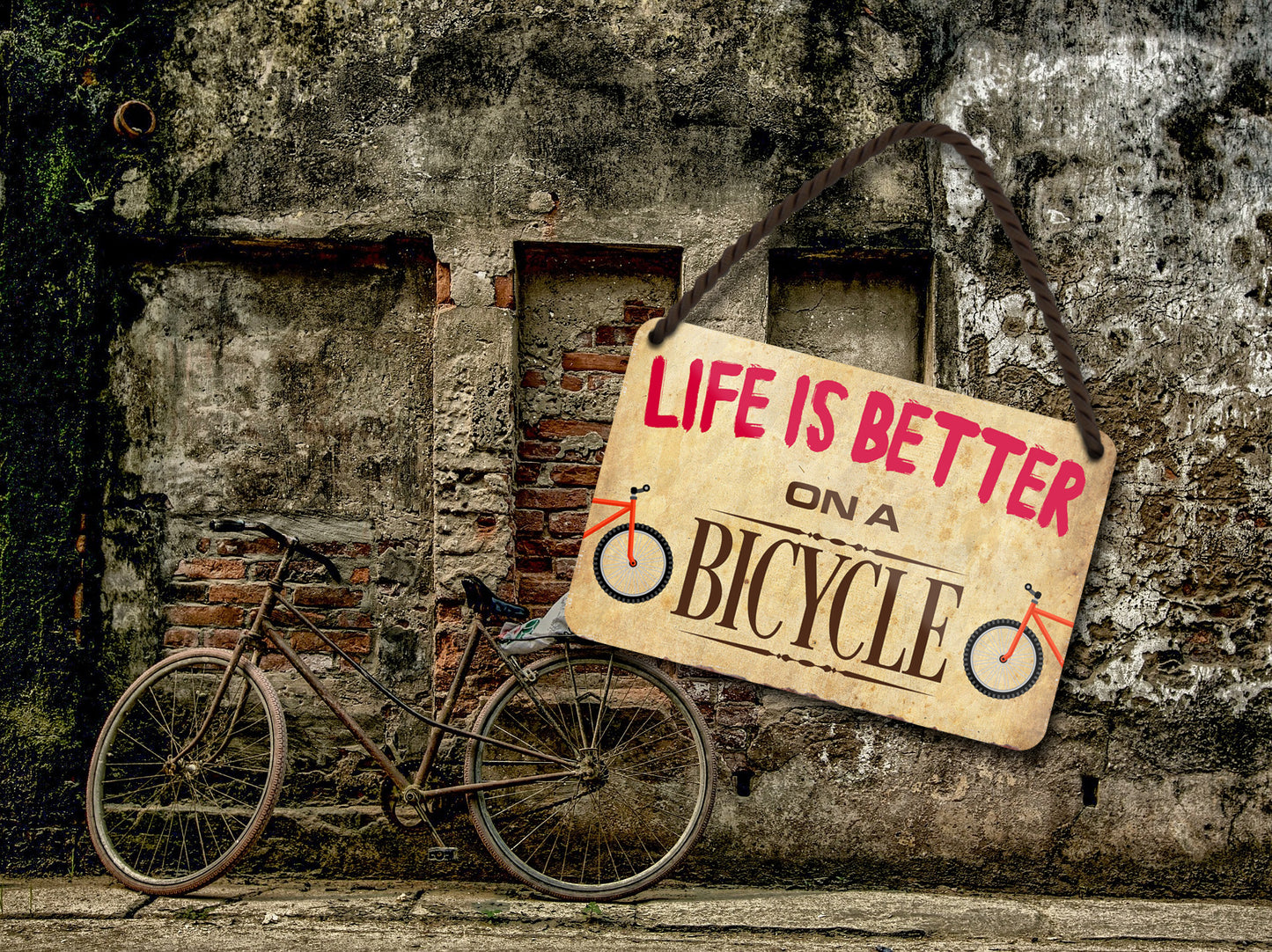 Blechschild ''Life is better Bicycle'' 18x12cm