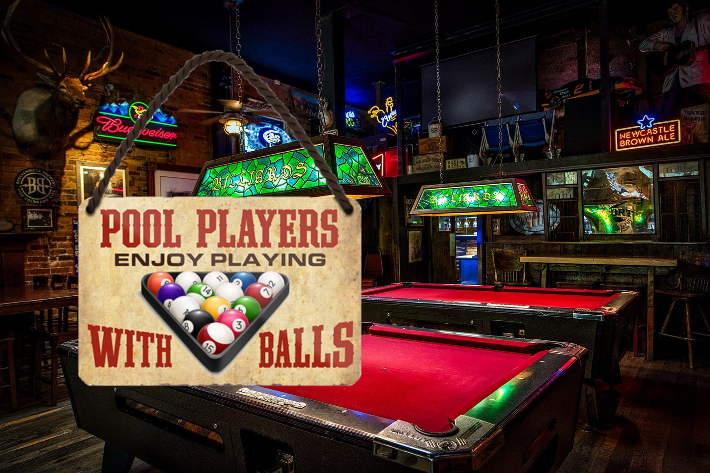 Blechschild ''Pool Players'' 18x12cm