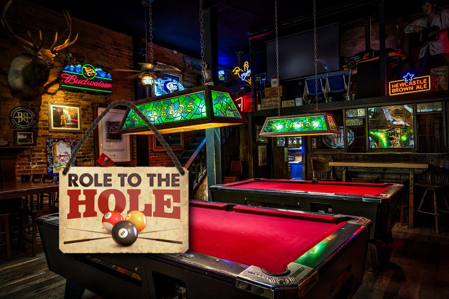 Blechschild ''Role to the Hole'' 18x12cm