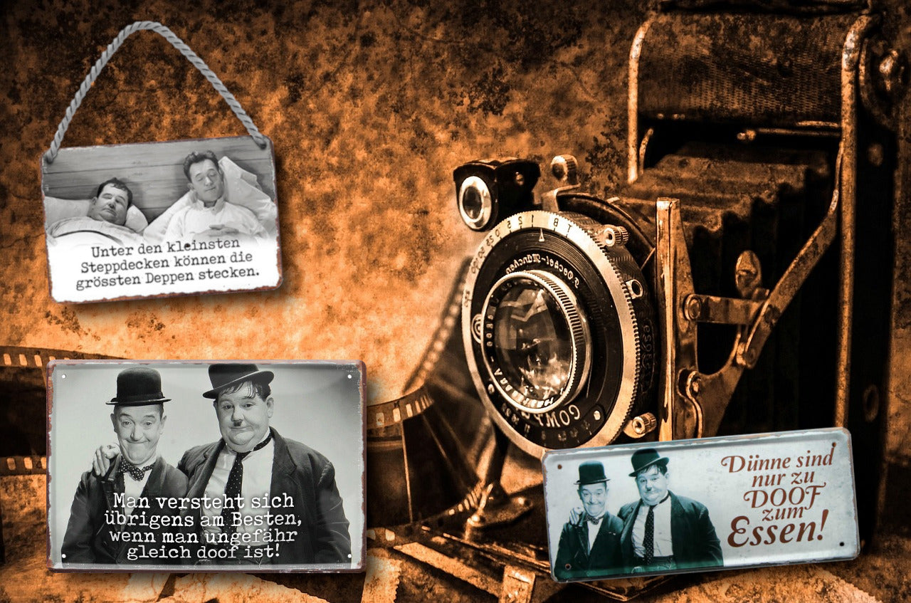 Blechschild ''Dick&Doof Man versteht sich übrigens am besten'' 20x30cm