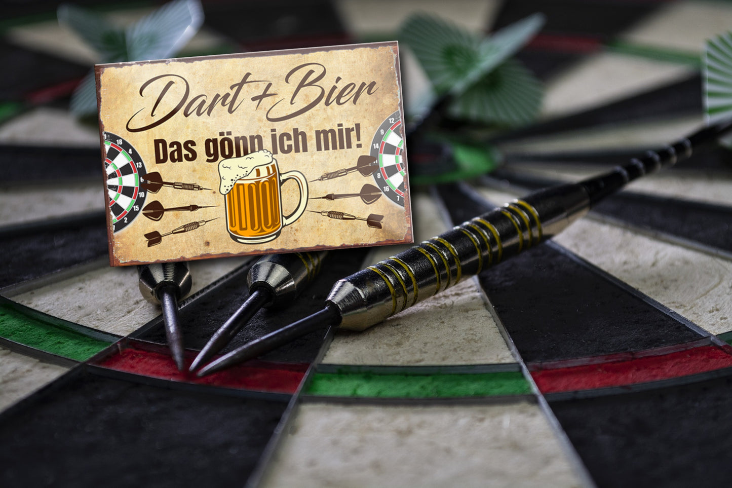 Magnet ''Dart & Bier (braun)'' 9x6x0,3cm