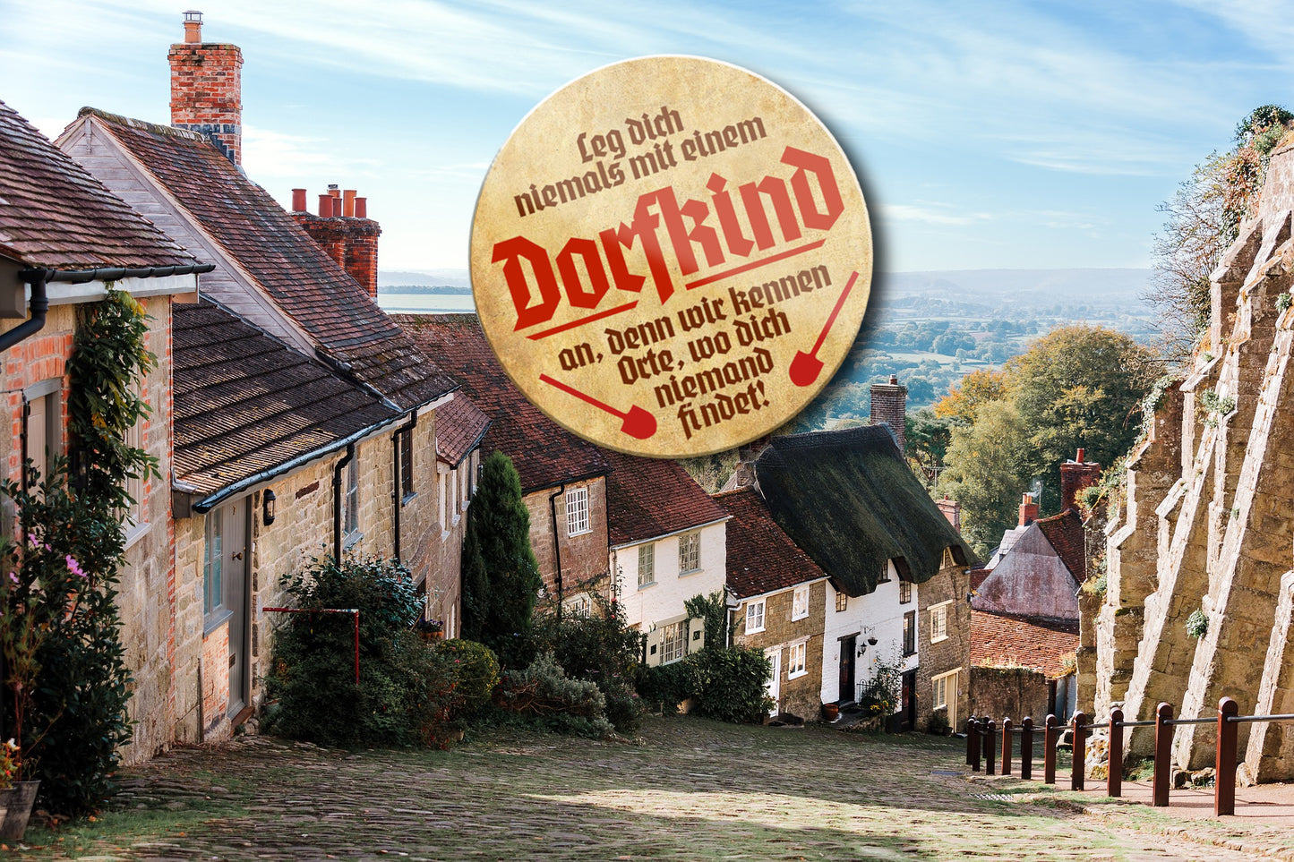 Magnet ''Leg dich niemals mit einem Dorfkind an'' 8x8x0,3cm