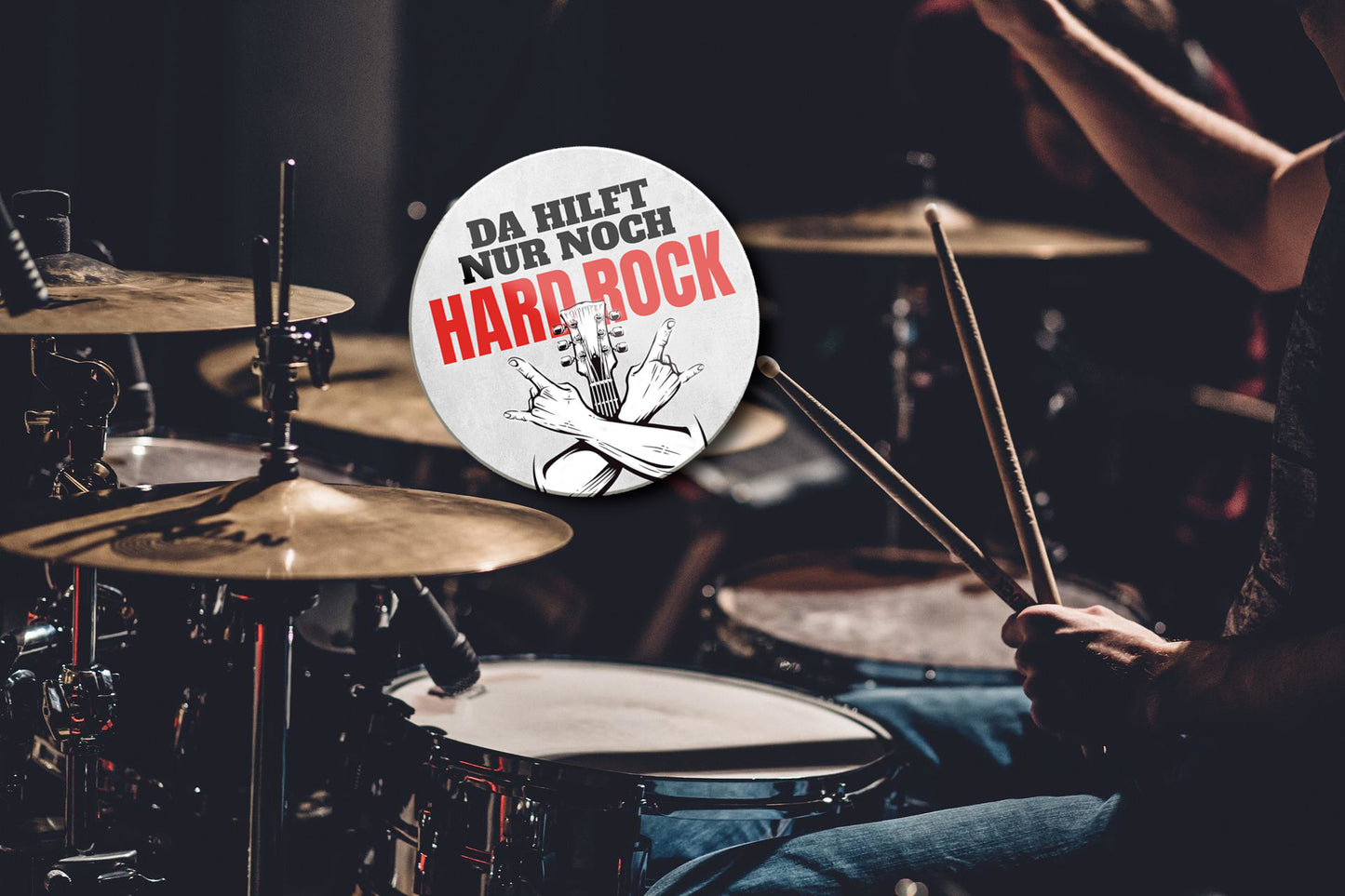 Magnet "There only helps Hard Rock" 8x8x0.3cm