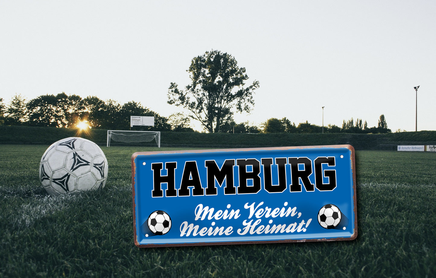 Blechschild ''Hamburg Mein Verein, meine Heimat'' 28x12cm