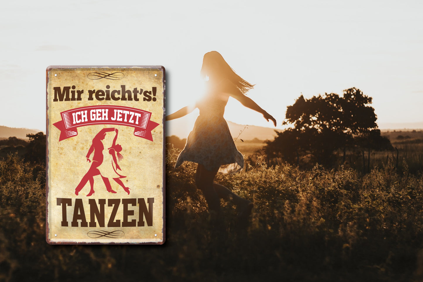 Blechschild ''Mir reicht`s Tanzen (2 tänzer)'' 20x30cm