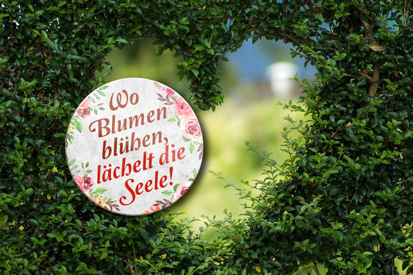 Magnet ''Wo Blumen blühen Seele'' 8x8x0,3cm