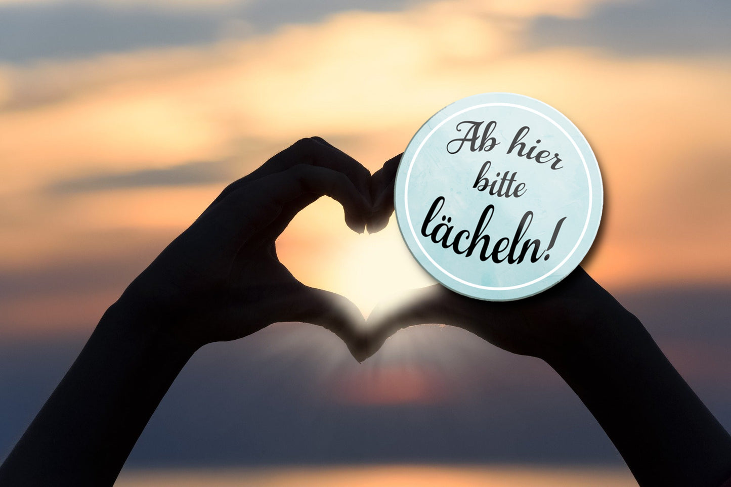 Magnet ''Ab hier bitte Lächeln'' 8x8x0,3cm