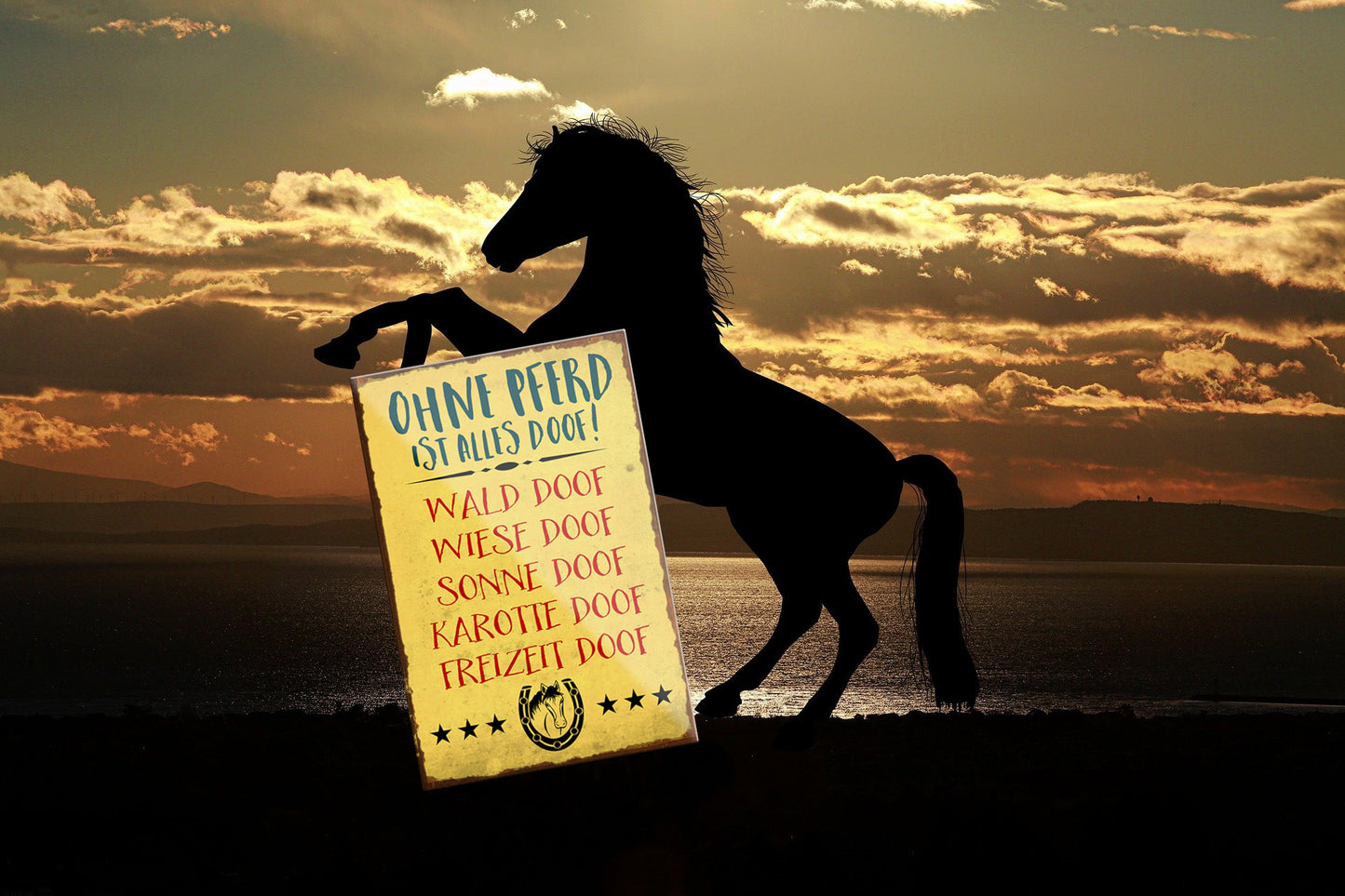 Magnet ''Ohne Pferd ist alles doof'' 9x6x0,3cm