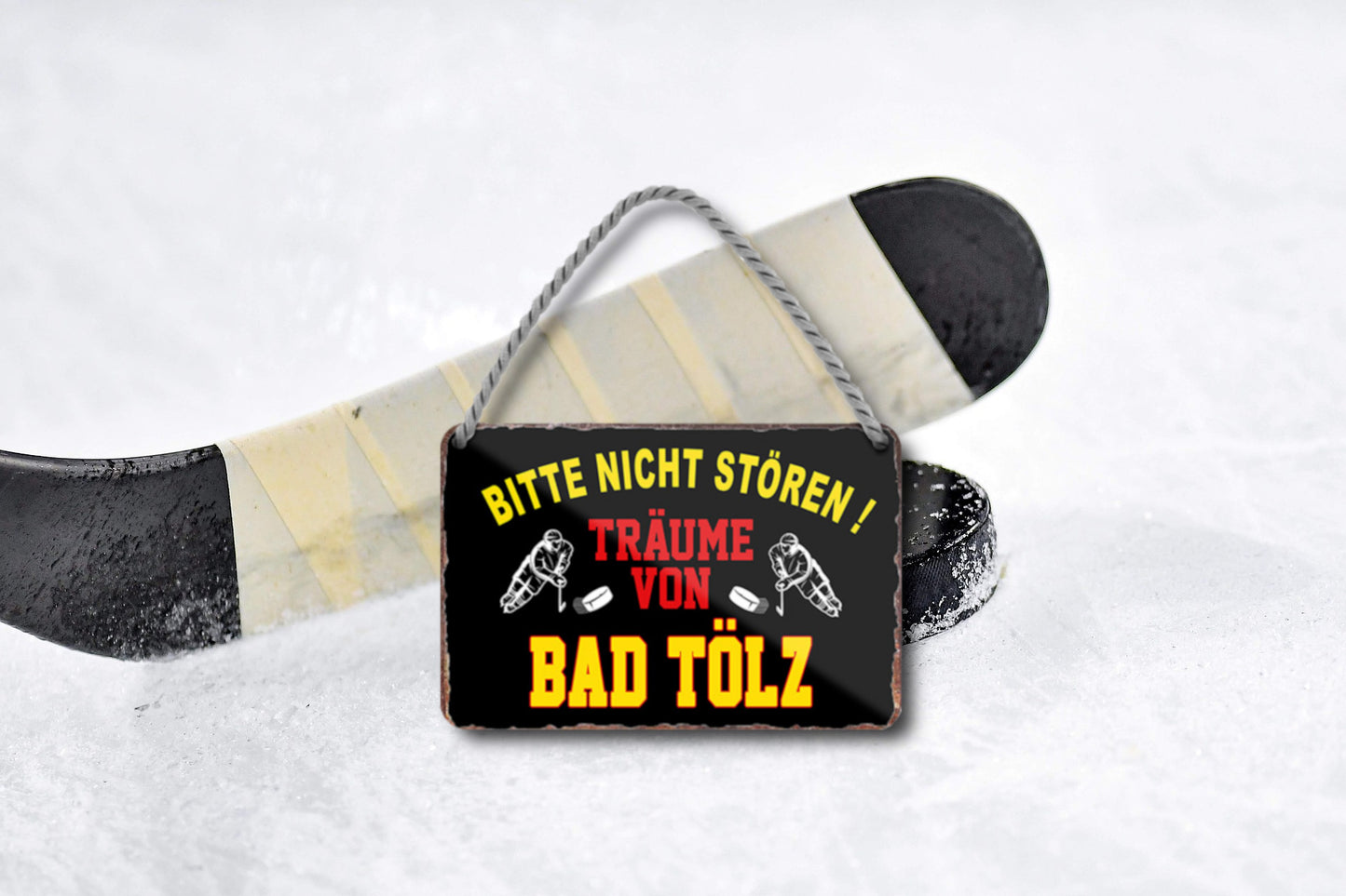 Blechschild ''Träume von Bad Tölz Hockey'' 18x12cm