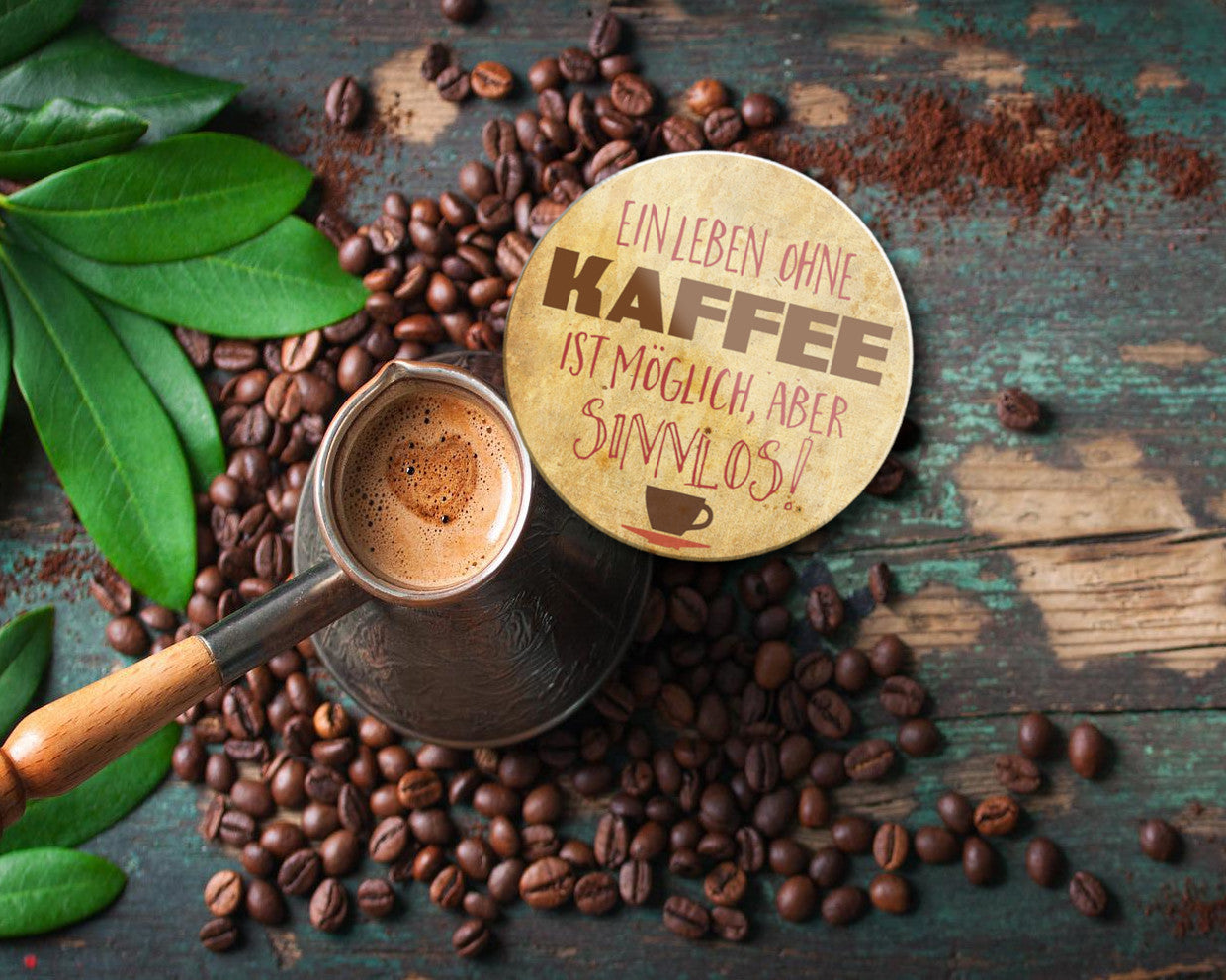 Magnet ''Ein Leben ohne Kaffee sinnlos'' 8x8x0,3cm