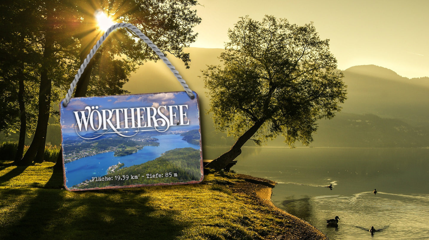 Blechschild ''Wörthersee'' 18x12cm
