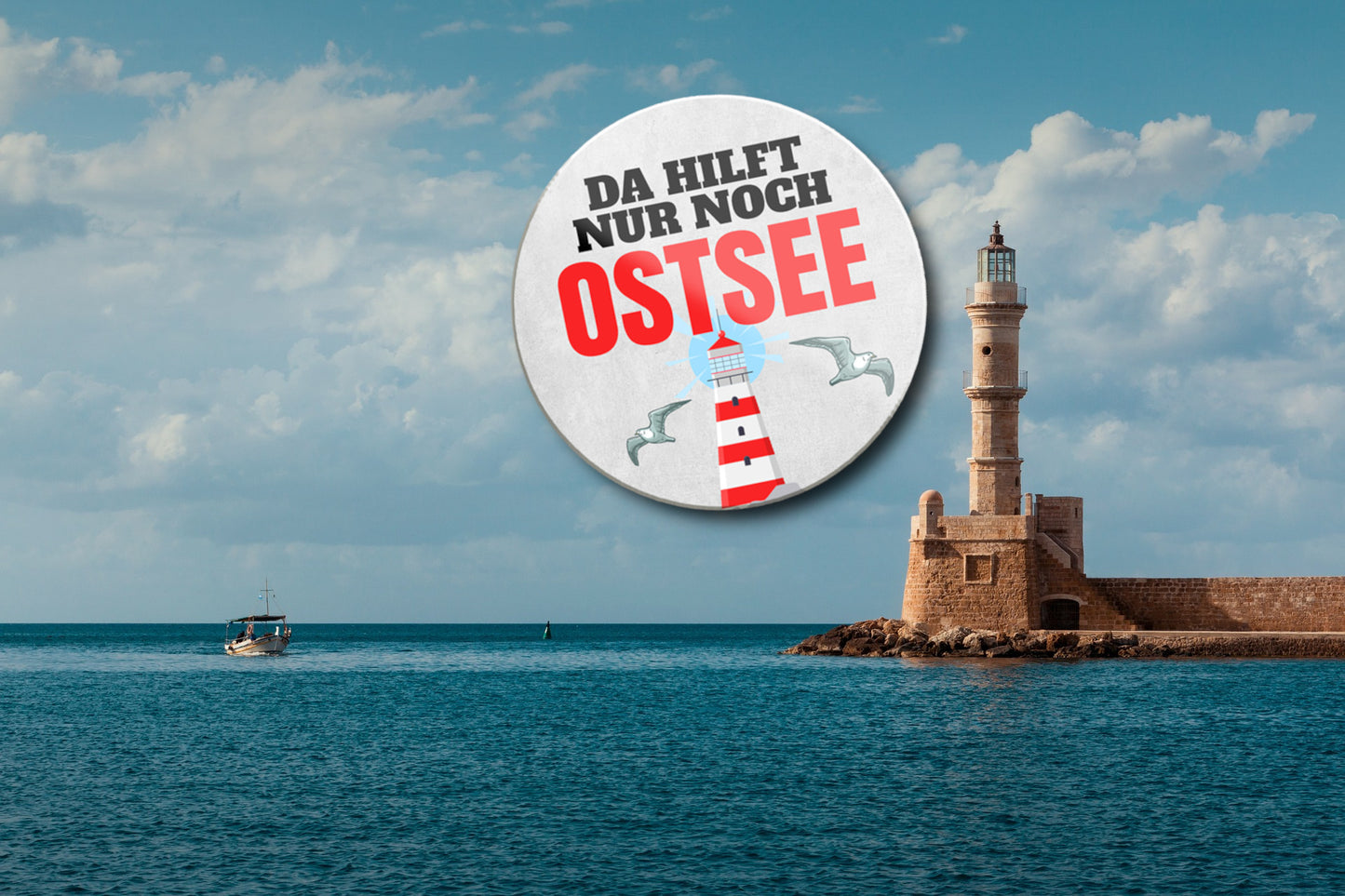 Magnet ''Da hilft nur noch Ostsee'' 8x8x0,3cm