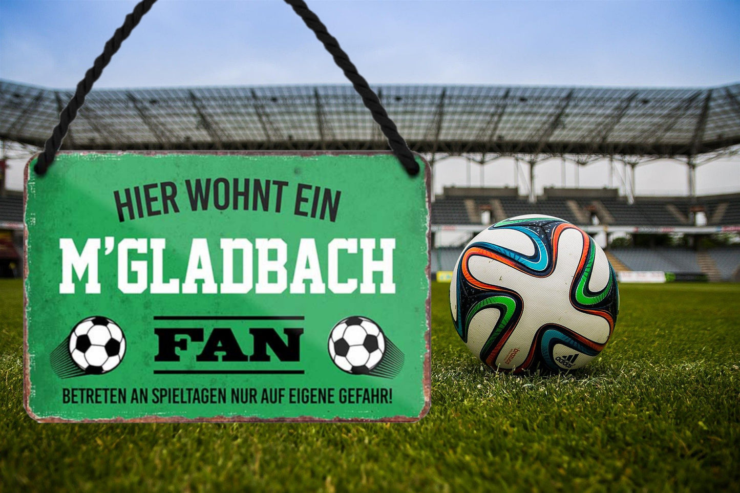 Blechschild ''M´Gladbach Fan'' 18x12cm