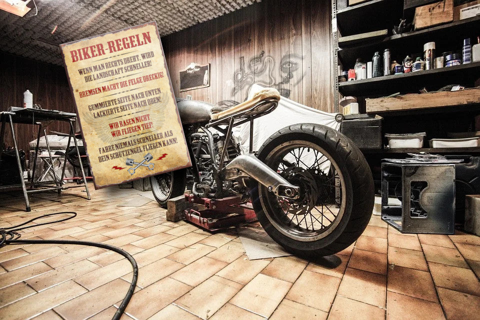 Magnet ''Biker Regeln wenn man rechts dreht'' 9x6x0,3cm
