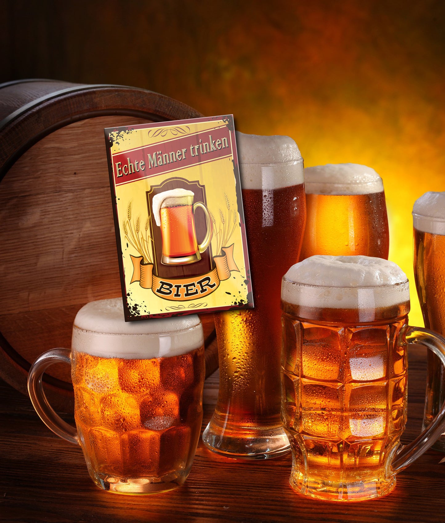 Magnet ''Echte Männer trinken Bier'' 9x6x0,3cm