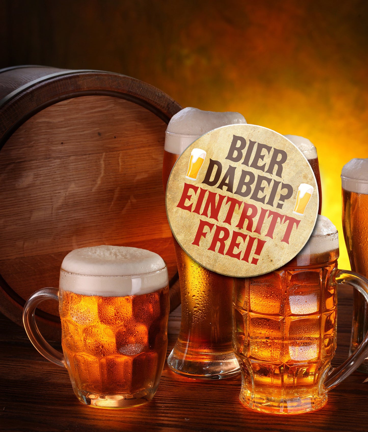 Magnet ''Bier Dabei Eintritt frei'' 8x8x0,3cm