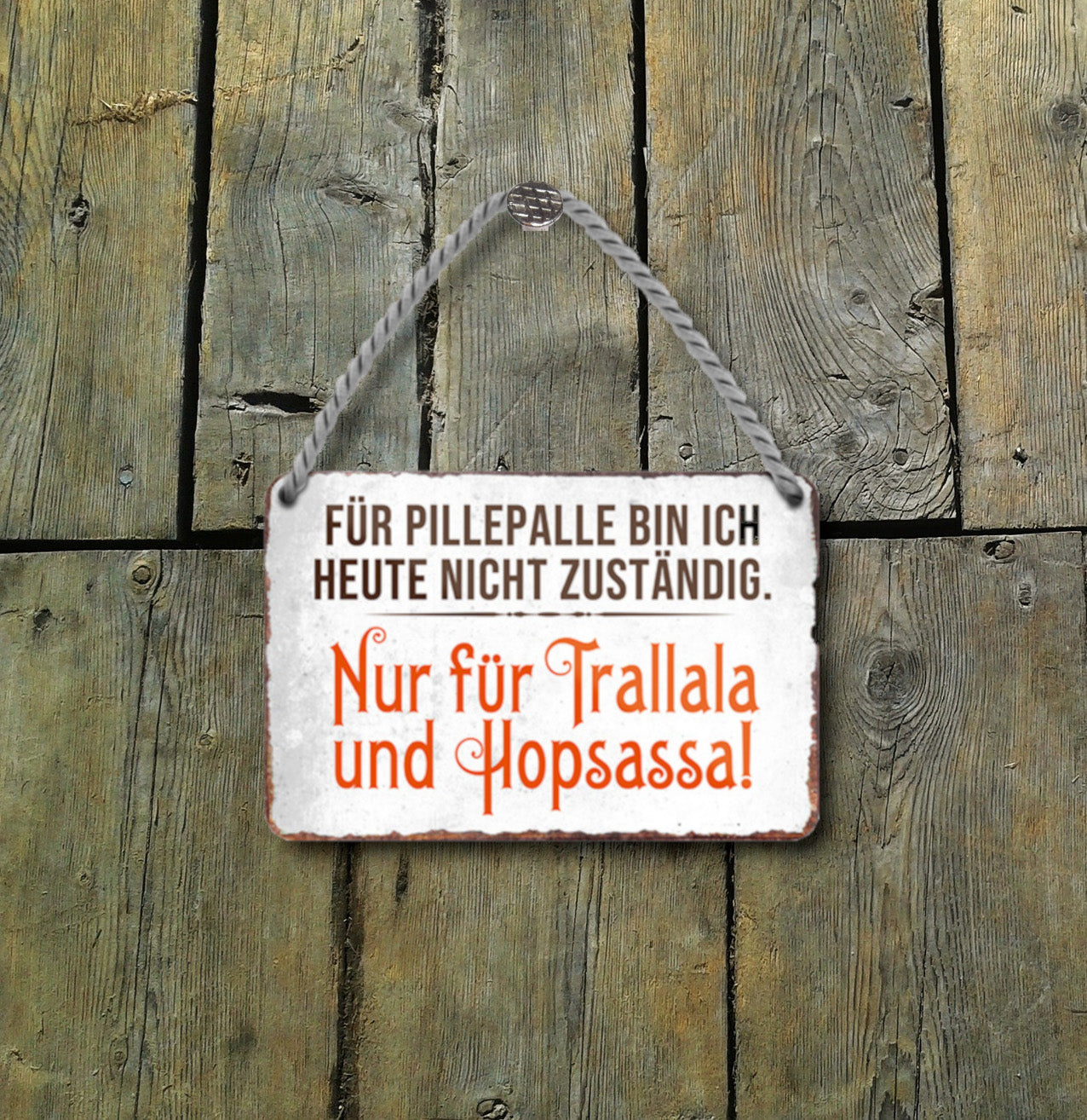 Blechschild ''Für Pillepalle bin ich heute nicht zuständig'' 18x12cm