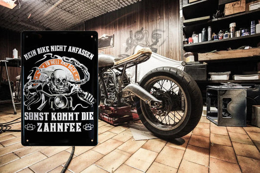 Blechschild ''Bike nicht anfassen Zahnfee'' 20x30cm