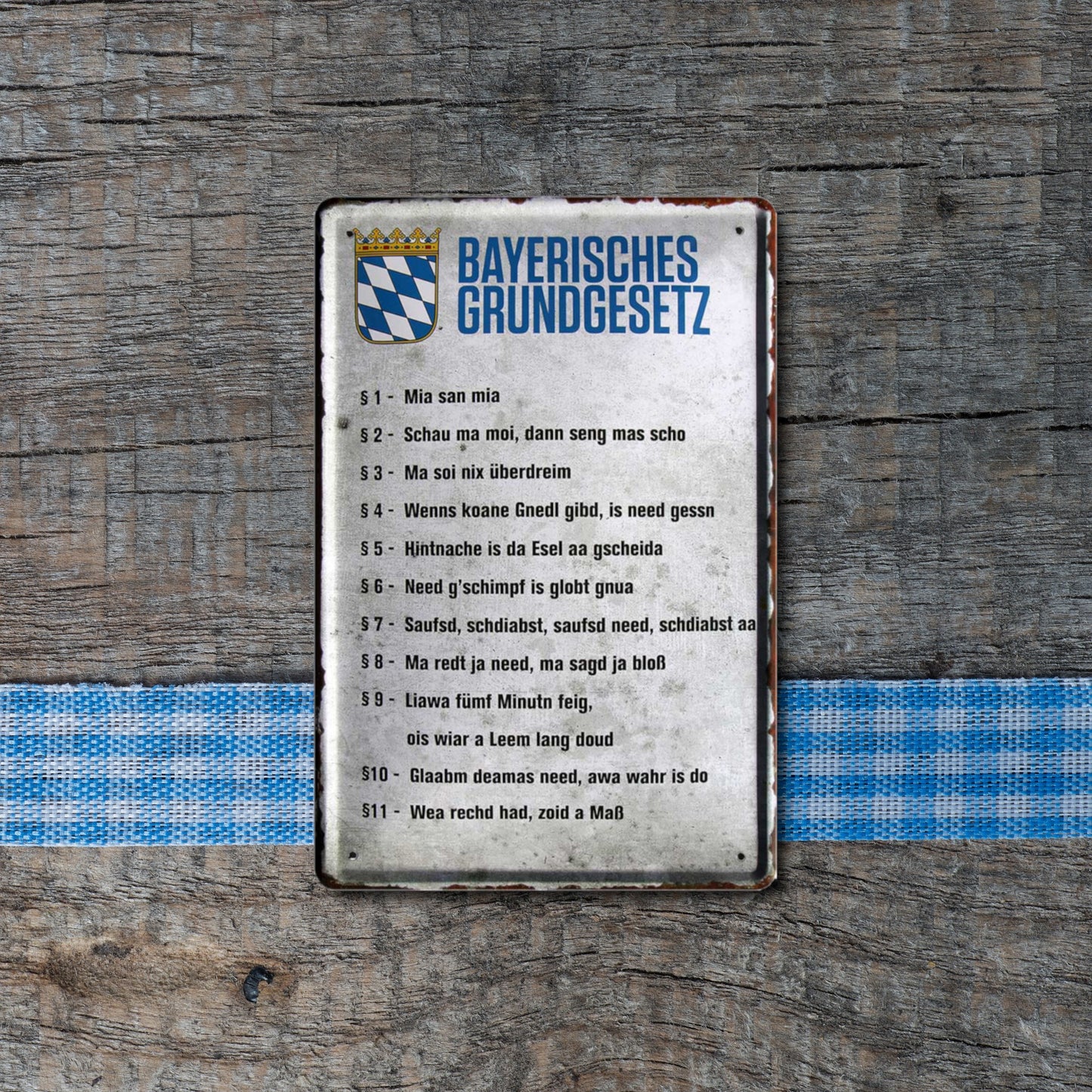 Blechschild ''Bayerisches Grundgesetz'' 20x30cm