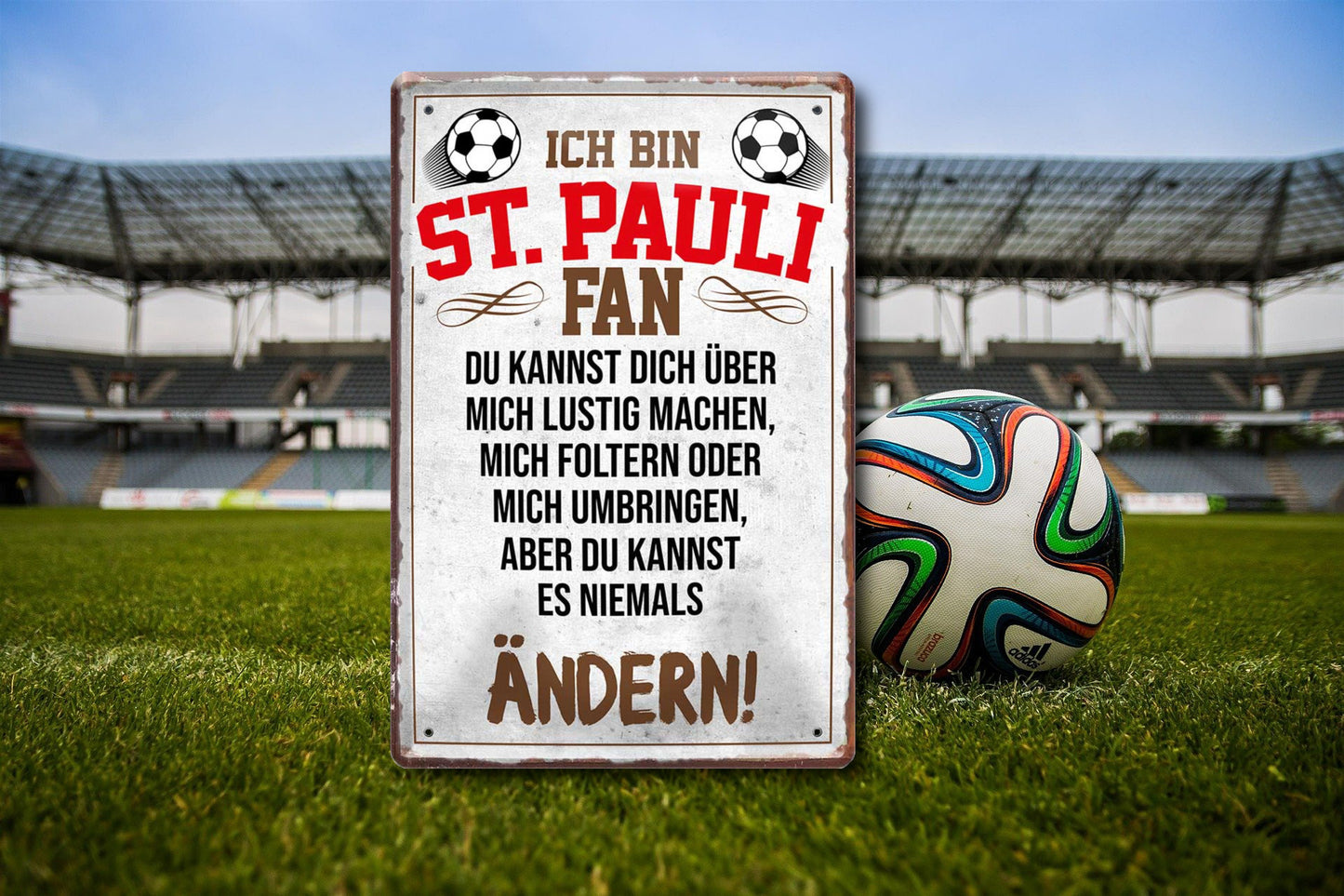 Blechschild ''Pauli Fan ´20'' 20x30cm