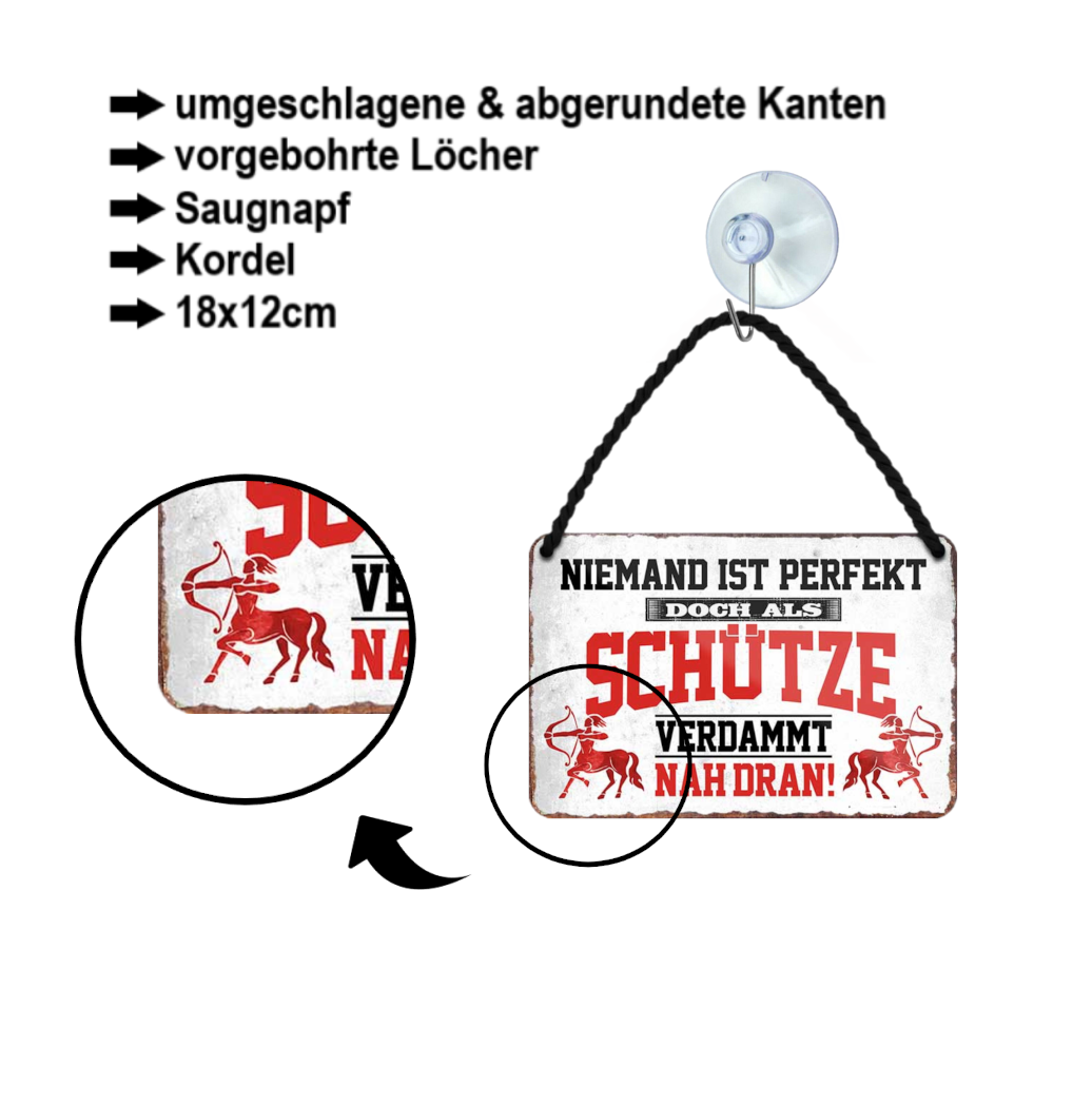 Blechschild ''Schütze nah dran'' 18x12cm