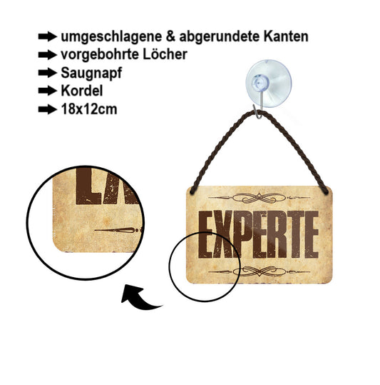 Blechschild ''Experte (Braun)'' 18x12cm