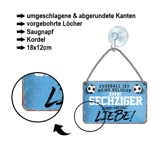 Blechschild ''Die Sechziger sind meine Liebe!'' 18x12cm