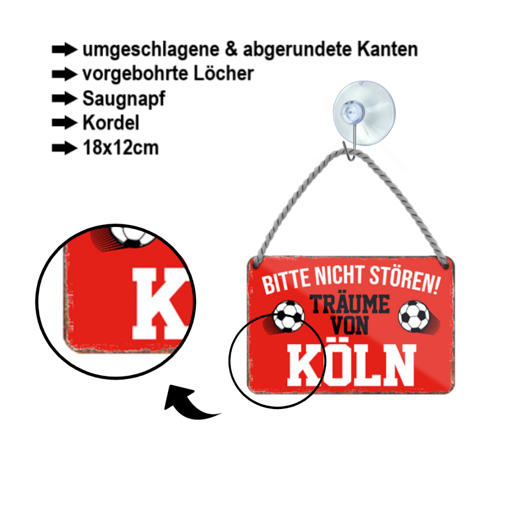 Blechschild ''Träume von Köln'' 18x12cm