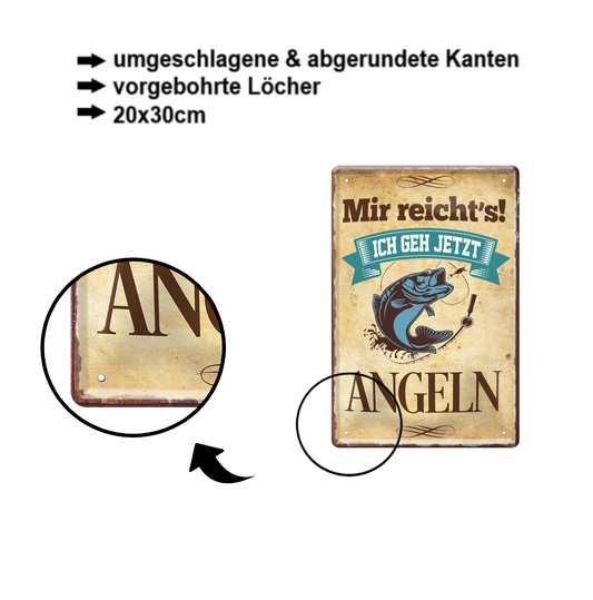 Tin sign "I've had enough fishing" 20x30cm