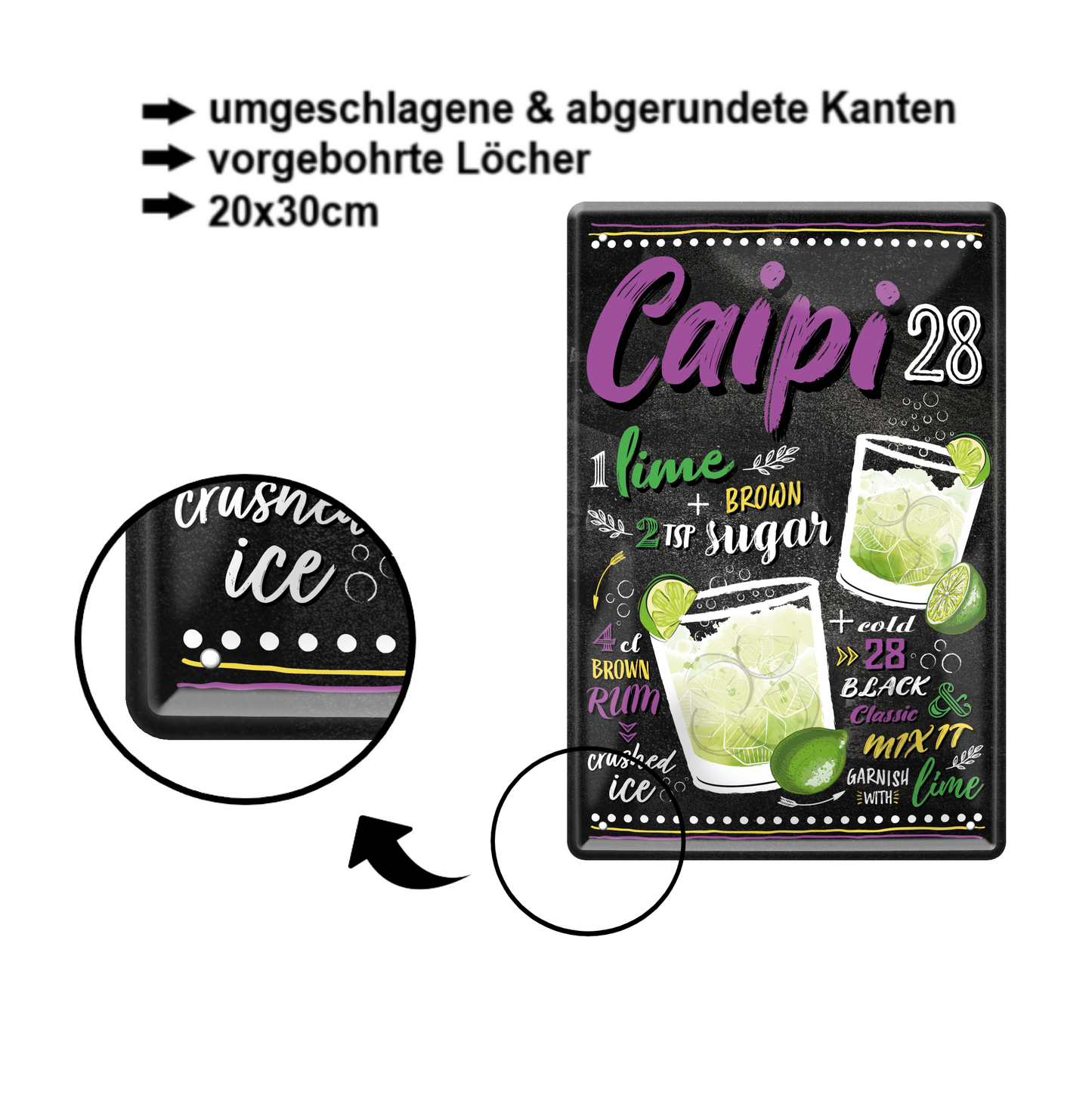 Blechschild ''Caipi 28'' 20x30cm