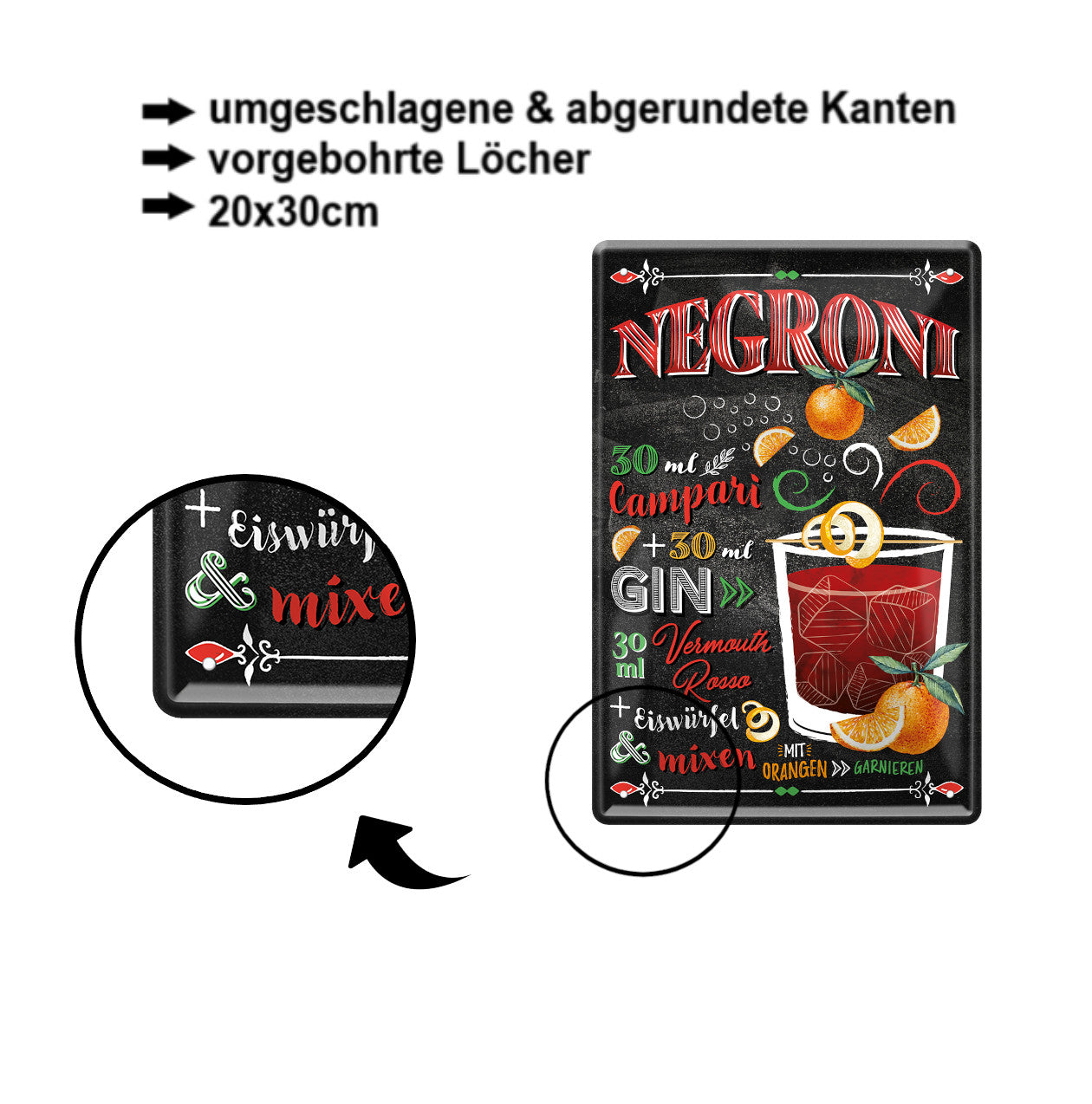 Blechschild ''Negroni'' 20x30cm