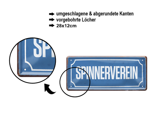 Tin sign "Spinnerverein" 28x12cm