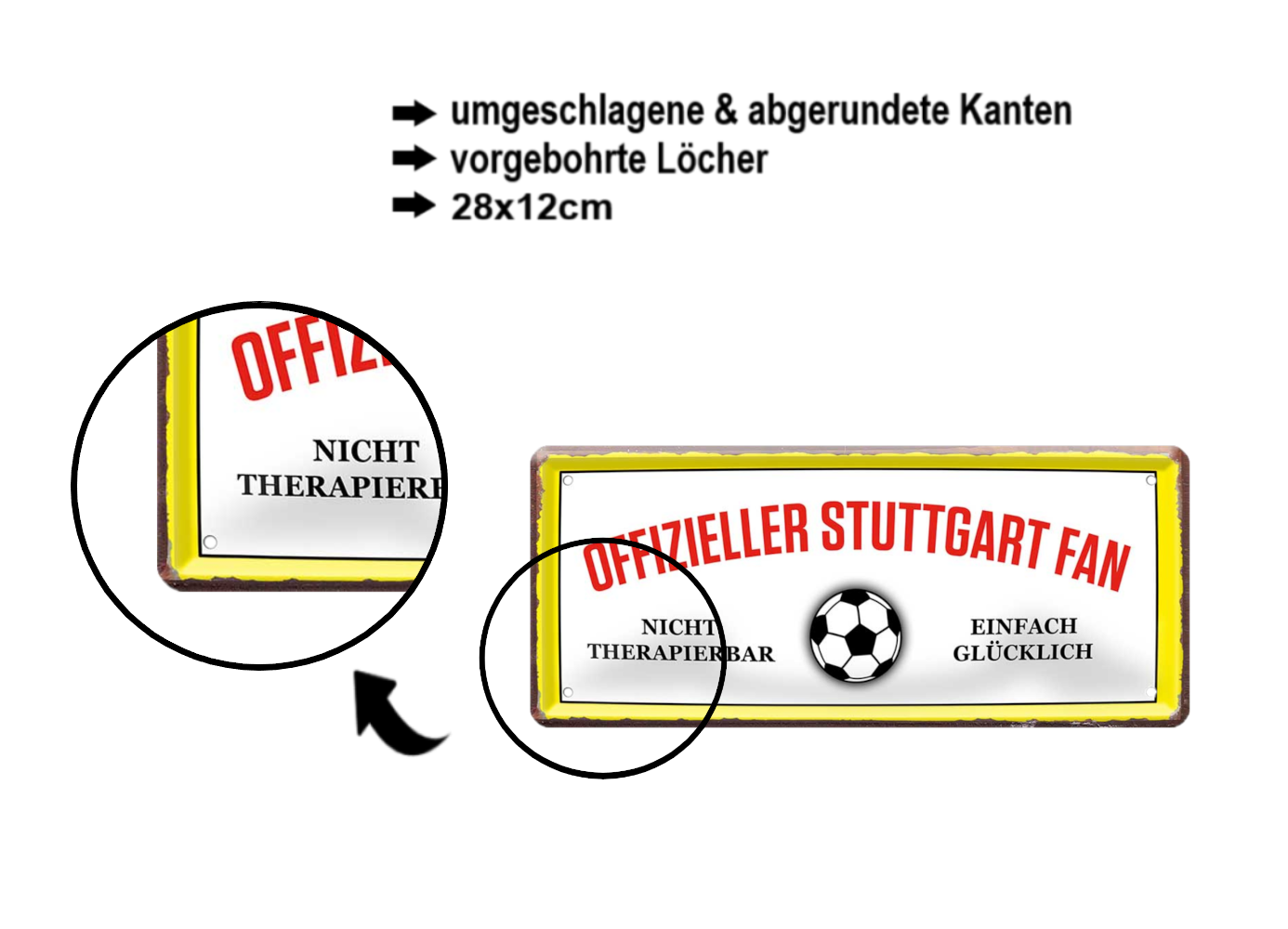 Blechschilder ''Fußball 4 von 5'' Dortmund Freiburg Köln Mönchengladbach Pauli uvm 28x12cm