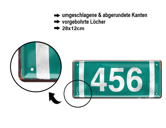 Blechschild ''456 (Engelszahl)'' 28x12cm