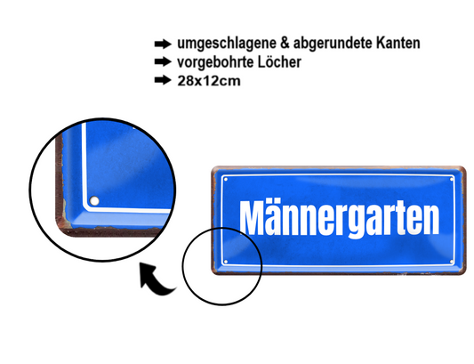 Blechschild ''Männergarten'' 28x12cm