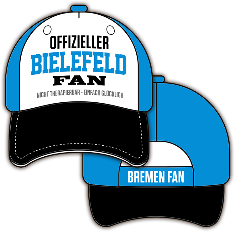 4252024254303			 ''Offizieller Bielefeld Fan''
 Schilderstore24 Blechschilder sind perfekt als Geschenk zu Weihnachten, Geburtstage, Feiern, Partys, Grillabende, Namenstag, Feiertag, Mädelsabend, Hochzeit. Unisex-Fan-Cap Einheitsgröße Fußball Mannschaft Verein Größenverstellbar Klettverschluss Baseball Spaßcappie Mütze Hut Fan