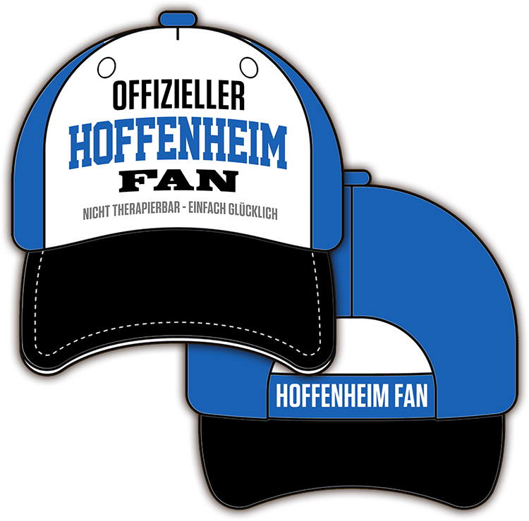 4252024254501			 ''Offizieller Hoffenheim Fan''
Schilderstore24 Blechschilder sind perfekt als Geschenk zu Weihnachten, Geburtstage, Feiern, Partys, Grillabende, Namenstag, Feiertag, Mädelsabend, Hochzeit. Unisex-Fan-Cap Einheitsgröße Fußball Mannschaft Verein Größenverstellbar Klettverschluss Baseball Spaßcappie Mütze Hut Fan