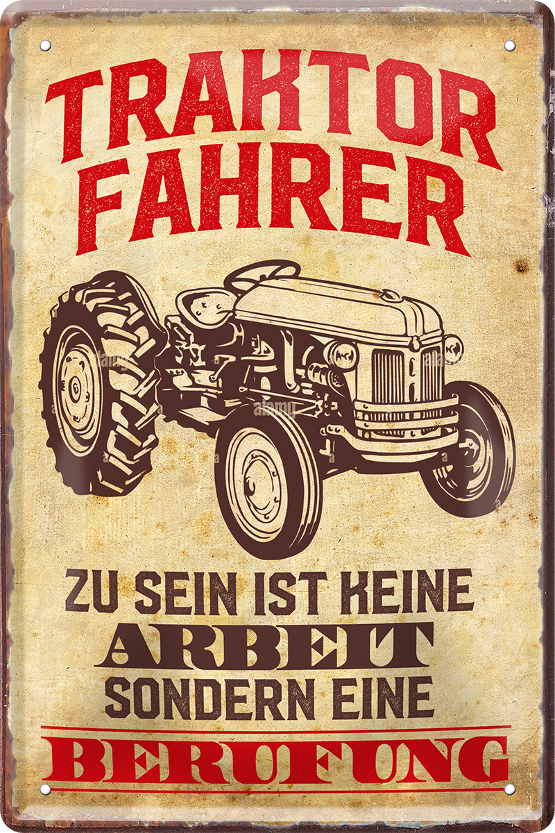 4252024250039		 ''Traktor Fahrer ist keine Arbeit Berufung'' Schilderstore24 Blechschilder sind perfekt als Geschenk zu Weihnachten, Geburtstage, Feiern, Partys, Grillabende, Namenstag, Feiertag, Mädelsabend, Hochzeit. Jederzeit stilvoll im Wohnzimmer, Partykeller, Garage, Praxis, Büro, Café, Hauseingang Traktor Maschine Landmaschine Feld bauer landwirt landwirtschaft schlepper