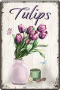 4252024250008		 ''Tulips'' Schilderstore24 Blechschilder sind perfekt als Geschenk zu Weihnachten, Geburtstage, Feiern, Partys, Grillabende, Namenstag, Feiertag, Mädelsabend, Hochzeit. Jederzeit stilvoll im Wohnzimmer, Partykeller, Garage, Praxis, Büro, Café, Hauseingang Garten Haushalt Heim Zuhause Gartenarbeit Hausarbeit Zuhause Blumen