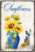 4252024249996		 ''Sunflowers'' Schilderstore24 Blechschilder sind perfekt als Geschenk zu Weihnachten, Geburtstage, Feiern, Partys, Grillabende, Namenstag, Feiertag, Mädelsabend, Hochzeit. Jederzeit stilvoll im Wohnzimmer, Partykeller, Garage, Praxis, Büro, Café, Hauseingang Garten Haushalt Heim Zuhause Gartenarbeit Hausarbeit Zuhause Blumen