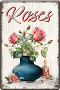 4252024249989		 ''Roses'' Schilderstore24 Blechschilder sind perfekt als Geschenk zu Weihnachten, Geburtstage, Feiern, Partys, Grillabende, Namenstag, Feiertag, Mädelsabend, Hochzeit. Jederzeit stilvoll im Wohnzimmer, Partykeller, Garage, Praxis, Büro, Café, Hauseingang Garten Haushalt Heim Zuhause Gartenarbeit Hausarbeit Zuhause Blumen