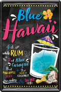 4252024249828		 ''Blue Hawaii'' Schilderstore24 Blechschilder sind perfekt als Geschenk zu Weihnachten, Geburtstage, Feiern, Partys, Grillabende, Namenstag, Feiertag, Mädelsabend, Hochzeit. Jederzeit stilvoll im Wohnzimmer, Partykeller, Garage, Praxis, Büro, Café, Hauseingang Alkohol Cocktail Likör Sekt Getränk Alkohol promille schnaps saufen cocktails