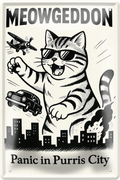 4252024256390		 ''Meowgeddon. Panic in Purris City''
Schilderstore24 Blechschilder sind perfekt als Geschenk zu Weihnachten, Geburtstage, Feiern, Partys, Grillabende, Namenstag, Feiertag, Mädelsabend, Hochzeit Wohnzimmer, Partykeller, Garage, welpe, dogge, kater, kätzchen Haustier Tier Freund knuddelig Zuhause Katze Hund Hamster Meerschwein haustiere