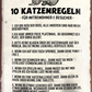 4252024256376		 ''10 Katzenregeln für Mitbewohner''
Schilderstore24 Blechschilder sind perfekt als Geschenk zu Weihnachten, Geburtstage, Feiern, Partys, Grillabende, Namenstag, Feiertag, Mädelsabend, Hochzeit Wohnzimmer, Partykeller, Garage, welpe, dogge, kater, kätzchen Haustier Tier Freund knuddelig Zuhause Katze Hund Hamster Meerschwein haustiere